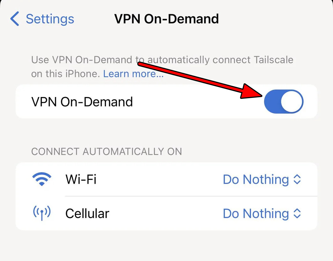 Enable VPN On-Demand on the iPhone
