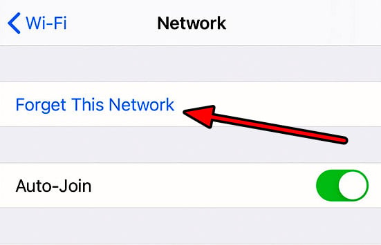 Forget the Wi-Fi Network on the iPhone